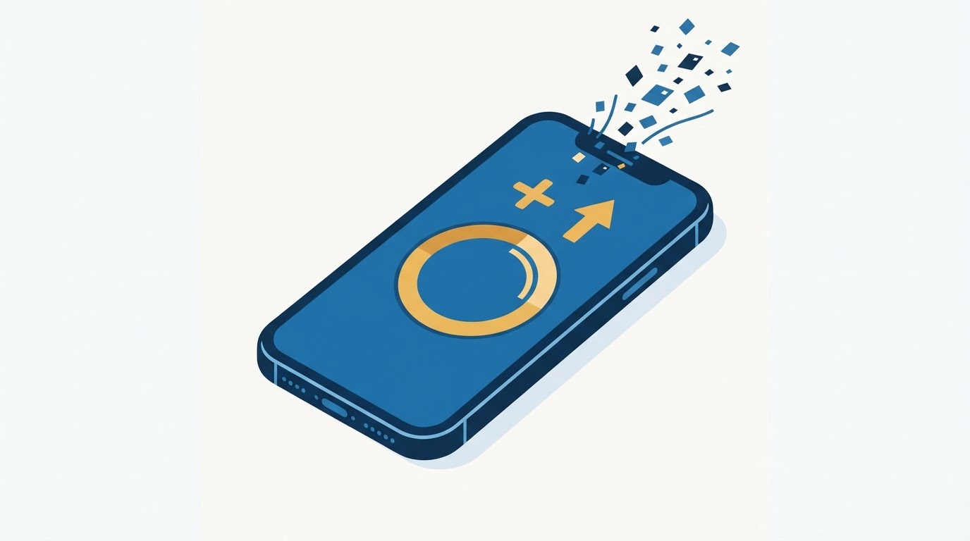 Illustration of a smartphone data gauge being refilled after a top-up purchase